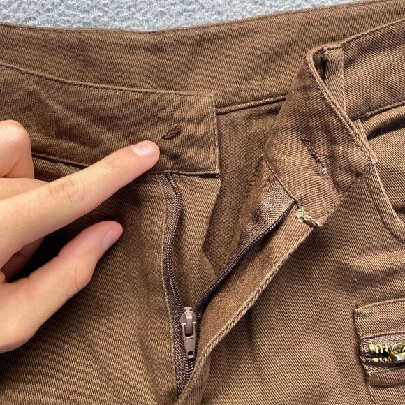CIDER Wide Leg Cargo Pants Size Small Women Brown Zipper ,Hiking,Outdoor - Picture 7 of 11